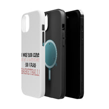 DistinctInk ToughCase for Apple iPhone, Compatible with MagSafe Charging - Too Cute to Be a Cheerleader Play Basketball