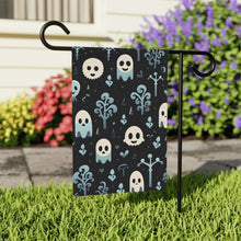 DistinctInk Garden & House Banner / Flag with Ghastly Skeletal Shadows Design for Halloween