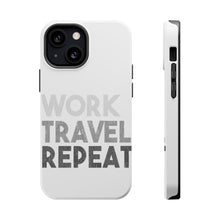 DistinctInk ToughCase for Apple iPhone, Compatible with MagSafe Charging - Work Travel Repeat