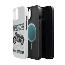 DistinctInk ToughCase for Apple iPhone, Compatible with MagSafe Charging - Spontaneously Talking About Motorcycles