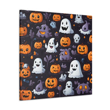 DistinctInk Canvas Wall Art with Spooky Bat-o-lanterns for Halloween