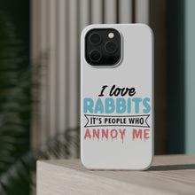 DistinctInk ToughCase for Apple iPhone, Compatible with MagSafe Charging - Love Rabbits - People Annoy Me