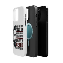 DistinctInk ToughCase for Apple iPhone, Compatible with MagSafe Charging - I have a Beard to Get Love & Sex