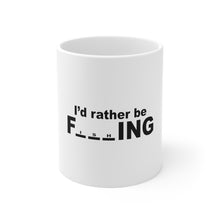 DistinctInk Glossy White Coffee / Tea Mug - I'd Rather Be Fishing