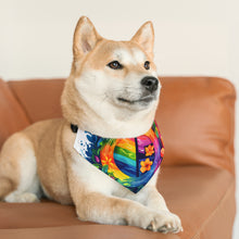 DistinctInk Adjustable Pet Banana Collar with The Road to Fulfillment Design for LGBTQ+ Pride