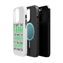 DistinctInk ToughCase for Apple iPhone, Compatible with MagSafe Charging - Hard Work & Character Make the Farmer