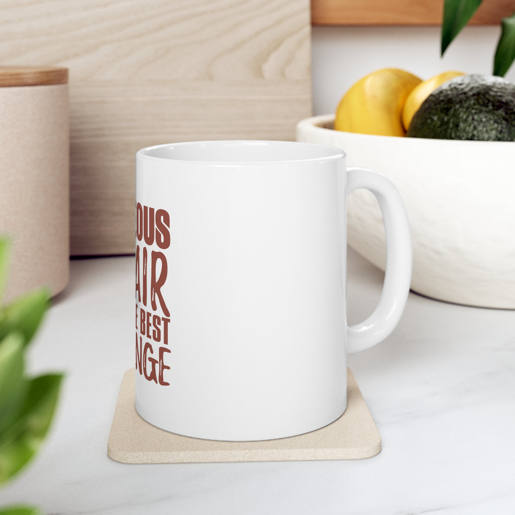 Glossy White Coffee / Tea Mug - Gorgeous Hair is the Best Revenge, view 7
