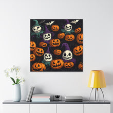 DistinctInk Canvas Wall Art with "Halloween Haunts and Pumpkin Pals" for Halloween