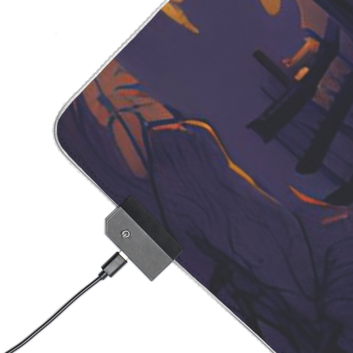 LED Gaming Mouse Pad with Ghostly Ghouls in the Graveyard Design for Halloween, view 18