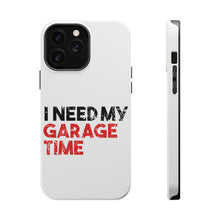 DistinctInk ToughCase for Apple iPhone, Compatible with MagSafe Charging - I Need My Garage Time