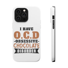 DistinctInk ToughCase for Apple iPhone, Compatible with MagSafe Charging - OCD Obsessive Chocolate Disorder