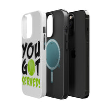 DistinctInk ToughCase for Apple iPhone, Compatible with MagSafe Charging - You Got Served Tennis