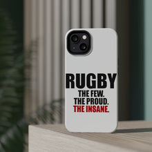 DistinctInk ToughCase for Apple iPhone, Compatible with MagSafe Charging - Rugby The Few The Proud the Insane