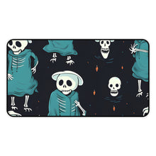 DistinctInk Desk Mat with Haunted Skeleton Crew Design for Halloween