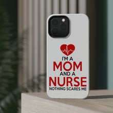 DistinctInk ToughCase for Apple iPhone, Compatible with MagSafe Charging - Mom and a Nurse Nothing Scares Me