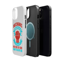 DistinctInk ToughCase for Apple iPhone, Compatible with MagSafe Charging - Mechanic Being Nice to Idiots