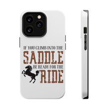 DistinctInk ToughCase for Apple iPhone, Compatible with MagSafe Charging - Climb into the Saddle, Ready for a Ride