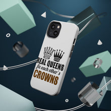 DistinctInk ToughCase for Apple iPhone, Compatible with MagSafe Charging - Real Queens Fix Each Other's Crowns