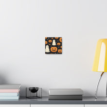 DistinctInk Canvas Wall Art with Spooky Skeleton Pumpkin Patch for Halloween