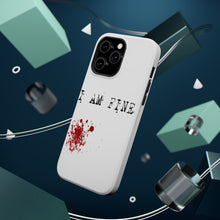 DistinctInk ToughCase for Apple iPhone, Compatible with MagSafe Charging - I Am Fine - Blood Splatter