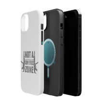 DistinctInk ToughCase for Apple iPhone, Compatible with MagSafe Charging - Not a Gun Free Zone