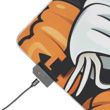 DistinctInk LED Gaming Mouse Pad with Ghost Skeleton Pumpkins Pattern Design for Halloween