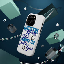 DistinctInk ToughCase for Apple iPhone, Compatible with MagSafe Charging - Once The Horse Girl Always The Horse Girl