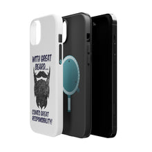 DistinctInk ToughCase for Apple iPhone, Compatible with MagSafe Charging - With Great Beard Comes Great Responsibility