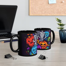 DistinctInk Black Coffee Mug - Exploring Inner Knowledge for Halloween LGBTQ+ Pride