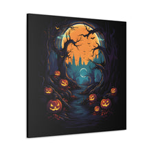 DistinctInk Canvas Wall Art with Haunted Evening Nightmare for Halloween