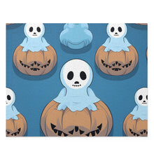 DistinctInk Jigsaw Puzzle with Ghost Skeleton Pumpkin Pattern Design for Halloween