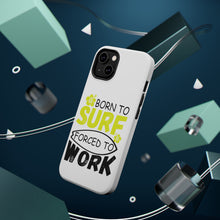 DistinctInk ToughCase for Apple iPhone, Compatible with MagSafe Charging - Born to Surf Forced to Work