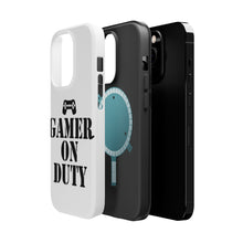 DistinctInk ToughCase for Apple iPhone, Compatible with MagSafe Charging - Gamer on Duty Video Games