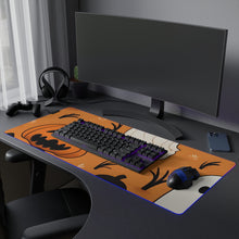 DistinctInk LED Gaming Mouse Pad with Ghost Skeleton Pumpkin Cartoons Design for Halloween