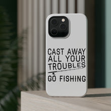 DistinctInk ToughCase for Apple iPhone, Compatible with MagSafe Charging - Cast Away All Your Troubles Go Fishing