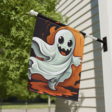 DistinctInk Garden & House Banner / Flag with Silly Specter Sprites Design for Halloween