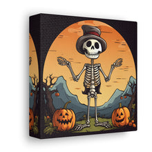DistinctInk Canvas Wall Art with Skelefun Halloween for Halloween