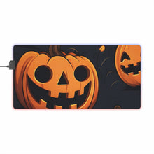 DistinctInk LED Gaming Mouse Pad with Nightly Fright of Bats and Ghouls Design for Halloween