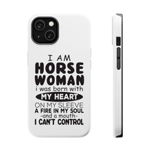 DistinctInk ToughCase for Apple iPhone, Compatible with MagSafe Charging - I Am A Horse Woman - Can't Control