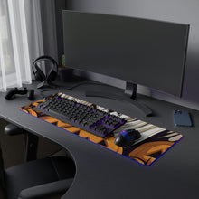 DistinctInk LED Gaming Mouse Pad with Ghostly Skeleton and Pumpkins Design for Halloween