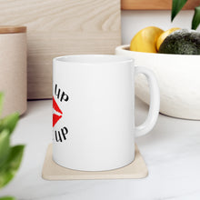 DistinctInk Glossy White Coffee / Tea Mug - Wake Up and Make Up