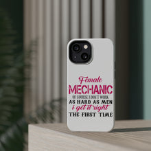 DistinctInk ToughCase for Apple iPhone, Compatible with MagSafe Charging - Female Mechanic Get It Right the First Time