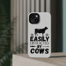 DistinctInk ToughCase for Apple iPhone, Compatible with MagSafe Charging - Easily Distracted By Cows