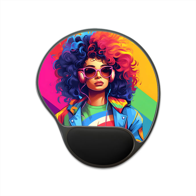 DistinctInk Mouse Pad with Wrist Rest  with Living a Full Life Design for LGBTQ+ Pride