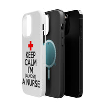 DistinctInk ToughCase for Apple iPhone, Compatible with MagSafe Charging - Keep Calm I'm Almost a Nurse