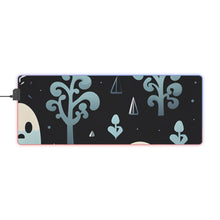 DistinctInk LED Gaming Mouse Pad with Ghastly Skeletal Shadows Design for Halloween