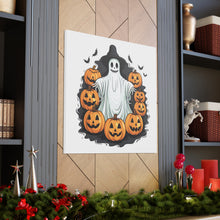 DistinctInk Canvas Wall Art with Ghost Skeleton Pumpkins Pattern for Halloween