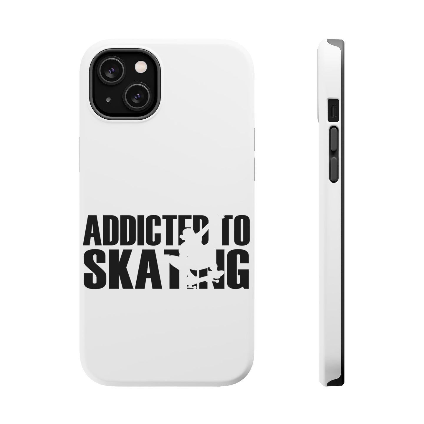 DistinctInk ToughCase for Apple iPhone, Compatible with MagSafe Charging - Addicted to Skating
