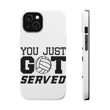 DistinctInk ToughCase for Apple iPhone, Compatible with MagSafe Charging - You Just Got Served Volleyball