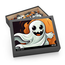 DistinctInk Jigsaw Puzzle with Silly Specter Sprites Design for Halloween
